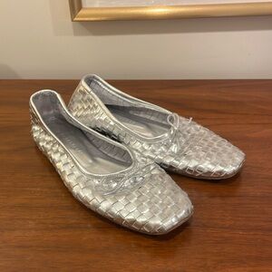 Freda Salvador - Jada Square Toe Ballet Flat - 7.5 / Silver